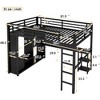 Bellemave Queen Size Loft Bed with Desk and Wardrobe, Heavy Duty Metal Loft Beds with Storage Shelves for Adults, Teens£¬ Black - 2 of 3