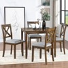 Aukfa 5 Piece Modern Dining Set，Square Wooden Dining Table with 4 Upholstered Chairs for Kitchen & Dining Room - 2 of 4