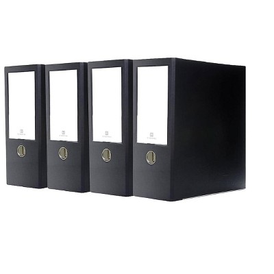 Bindertek 3-Ring 4-Inch Premium High Capacity Binder 4-Pack Black 3XLPACK-BK
