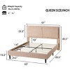 Modern Plush Soft Bed with Headboard,Sturdy Solid Wood Frame Platform Bed with Comfortable Backrest for Bedroom-The Pop Home - 3 of 4
