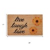 HomeRoots 17" X 29" Natural Yellow And Black Floral Live Love Laugh Outdoor  Coir Door Mat - 3 of 4