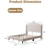 Bed Frame with Headboard – Upholstered Velvet Platform Bed, Rivet Button Tufted, Heavy Duty, No Box Spring - 2 of 4