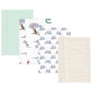 Luvable Friends Hudson Baby Flannel Burp Cloths 4pk Set - 1 of 2