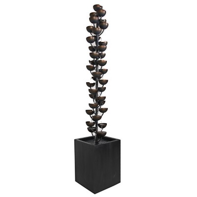 75" Multi Level Zinc Metal Stacked Cups Water Fountain Bronze - Hi-Line Gift