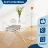 Acrylic Side Table, Clear End Table with R-Shaped Design 15.4x11.8x17.7 Inch Modern Nightstand - 4 of 4