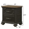1pc Traditional 2-Drawer Nightstand Wooden Bedroom Furniture Gray Brown Finish Metal knobs - 4 of 4
