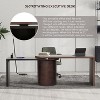 56.92" Modern L Shaped Desk in Walnut with 1 Cabinet and Open storage,360° Wood Rotating Desk,Executive Office Desk,Corner Desk-Maison Boucle - 3 of 4