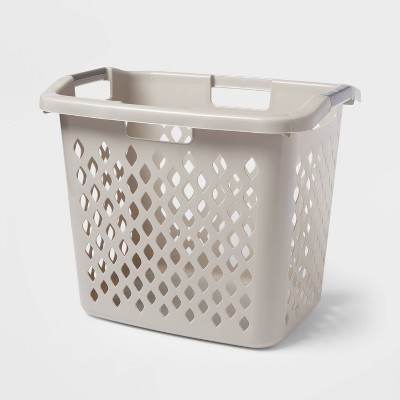 Farmlyn Creek 4 Pack Plastic Baskets for Organizing, Small White Bins with  Gray Handles for Kitchen, Bathroom, Laundry, Shelf (5 Inches)