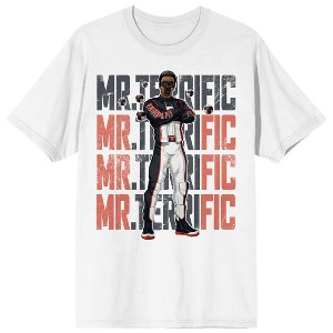 Superman Movie 2025 Mr. Terrific, Name text on back on White Adult T-Shirt - 1 of 4