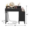 Besiost Reversible Vanity Desk with Wooden Drawers and Charging Station - 3 of 4