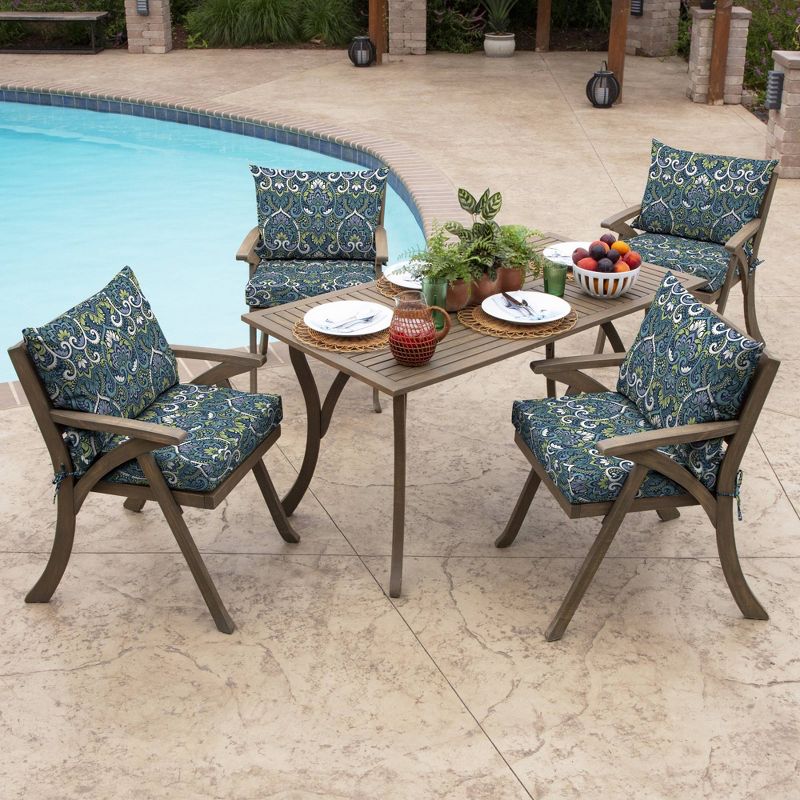 Arden 24"x17" Outdoor Dining Chair Cushion Set, 4 of 6