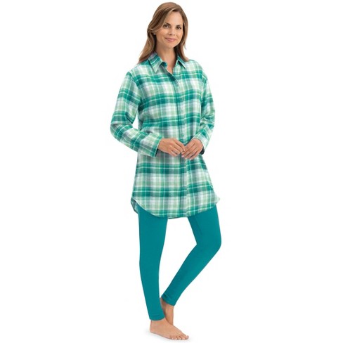 Collections Etc Lurex Plaid Flannel Tunic & Leggings 2-Piece Set - image 1 of 4