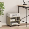 Aghana Digitals Sonoma Oak Mobile Printer Stand with Lockable Wheels - Engineered Wood Organizer - 3 of 4