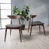 Okak Set of 2 Dining Chairs with Splayed Legs, Rubberwood Frame & Upholstered Seat, Modern Cosy Kitchen Chairs for Living Room & Apartment - 2 of 4