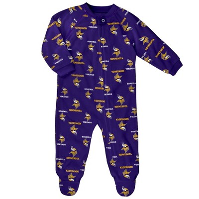 Image of NFL Minnesota Vikings Infant Boys' Zip-Up Blanket Sleeper - 6-9M
