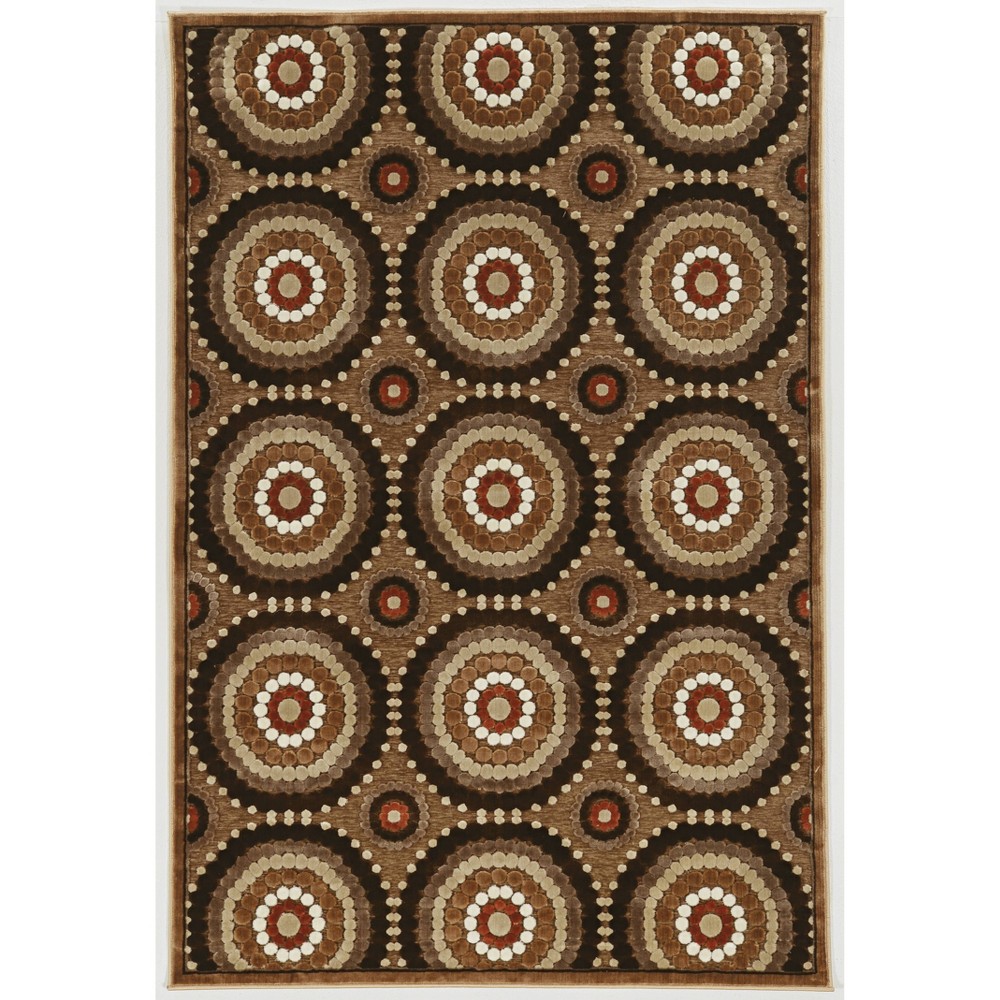 8'x10'3in Hi Lo Cylinder Rug Brown/Beige/Orange - Linon