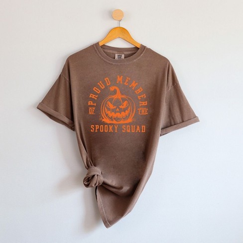 Simply Sage Market Women's Proud Member Spooky Squad Short Sleeve Garment  Dyed Tee - 2XL - Espresso