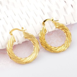 RMZ GOLD NYC 14k Gold Classic Bamboo Hoop Earrings - 1 of 4