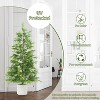 2Pcs Artificial Cedar Topiary Trees with White Pot,Faux Plants,UV Resistant Fake Evergreen,Artificial Christmas Tree for Outdoor Indoor Door Garden - 3 of 4