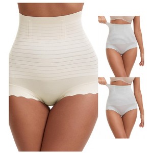 INSPIRE CHIC 3 Packs Women's High Waisted Body Shaper Shaping Tummy Control Panties - 1 of 4