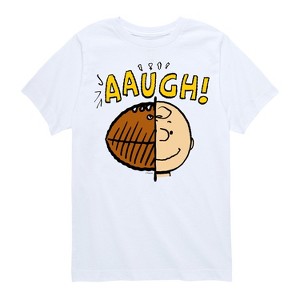 Boys' - Peanuts - Charlie Brown Aaugh Football Head Short Sleeve Graphic T-Shirt - 1 of 4