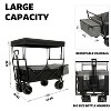 GDFStudio Michelle Folding Steel Wagon with Mosquito Net Cover and Adjustable Handle - 3 of 4