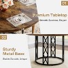 Okak Rustic Industrial Large Round Dining Table with Sturdy Metal Base,Minimalist Kitchen Dinner Table for Dining Room,Breakfast Nook - 4 of 4