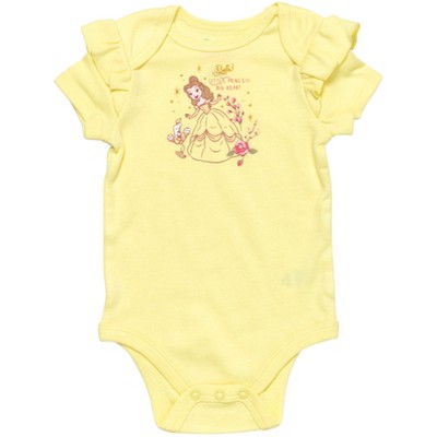 Disney Princess Belle Ariel Tiana Baby Girls Bodysuit French Terry ...