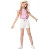 Clearlove Girls Sleeveless Plaid Button Down Shirt Summer Cropped Top with Tie Waist and Ruffled Hem Cute Casual Blouse Pink 160 - 2 of 4