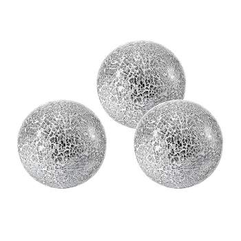 Set Of 3 Modern Spherical Iron Orbs Figurines Silver - Olivia & May ...