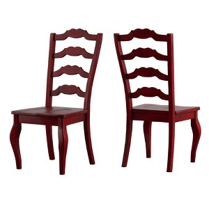 South Hill French Ladder Back Dining Chair (Set Of 2) - Rich Ruby - Inspire Q, Red