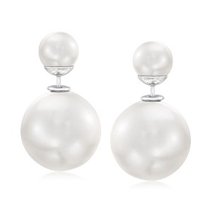 Ross-Simons 8-16mm Shell Pearl Front-Back Earrings in Sterling Silver - 1 of 4