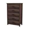 CAVINAS 5 Drawers Dresser for Bedroom,Country Style Dresser with Black Handles for Kids Room,Living Room,Entry and Hallway,Brown/Gray/White - 4 of 4