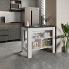 NicBex Kitchen Island Cart with 3 Open Shelves,Kitchen Island with Storage and Large Work Top,Modern Kitchen Cart,Island Table for Kitchen - 2 of 4