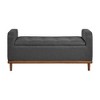 Kumasinova Mid-Century Modern Storage Ottoman Bench, 50" Textured Fabric, Walnut Finish, Button-Tufted Lift Top, Versatile Entryway Bench - 2 of 4