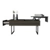 Lift Top Coffee Table with One Drawer and Two Metal Legs, Hidden Storage and Wide Surface, Ideal for Living Room - 4 of 4
