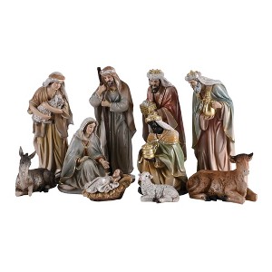 Dicksons 11-Piece Nativity Holy Family Wise Men Shepherd - 8.25 x 3 Inch Multicolor Resin Collectible Tabletop Figurine - 1 of 1