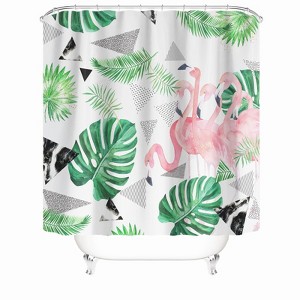 Banana Leaves And Flamingo Shower Curtains for Bathroom Waterproof Fabric Bath Curtain Durable Soft Stylish Bathroom Decor 72x72 Inch - 1 of 1