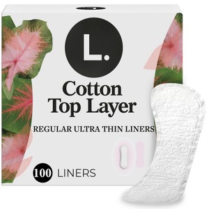 L . Ultra Thin Liner Menstrual Pads - Regular - 100ct - 1 of 4