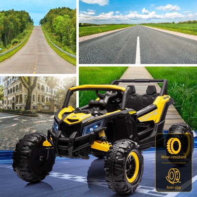 Yellow 24V Battery Powered Ride-On UTV Car with Remote Control