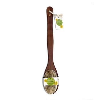 Pursonic Bath Body Brush With Long Hand-Crafted Bamboo Handle