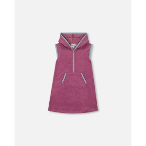 Deux par Deux Girl Hooded Terry Beach Dress Candy Pink - 1 of 4