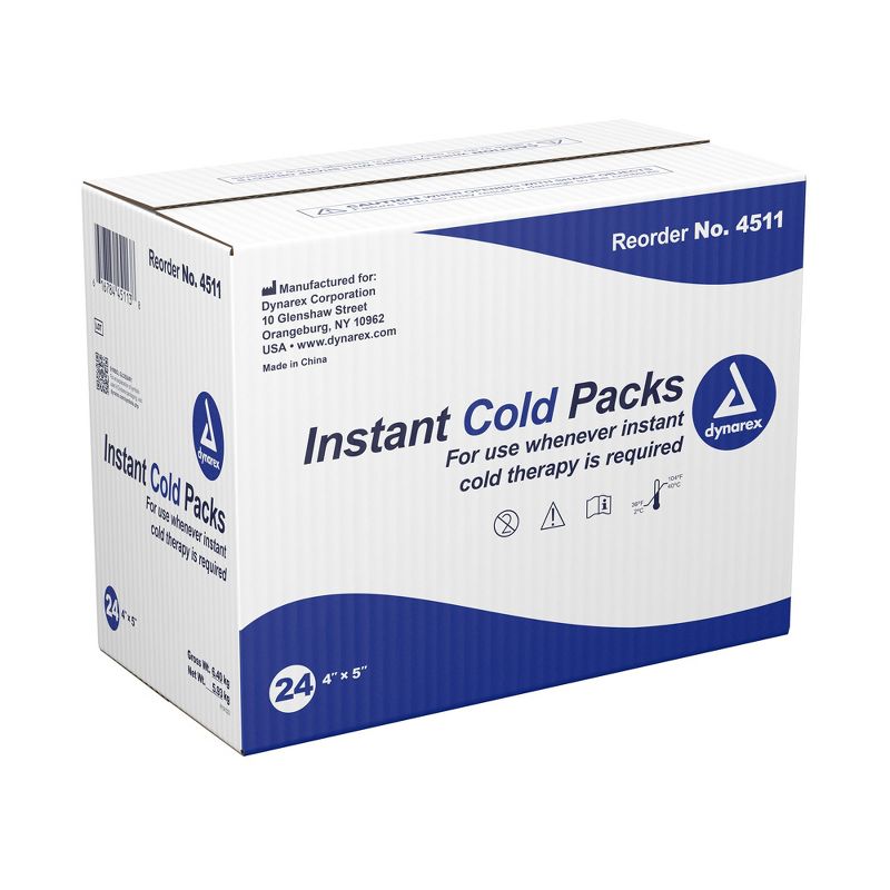Dynarex Disposable Plastic / Calcium Ammonium Nitrate / Water 4 x 5" Instant Cold Pack 4511 24 per Case, 2 of 4