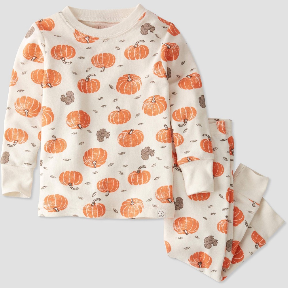 little planet by carter's Toddler 2pc Pumpkin Organic Cotton Pajama Set - Orange/White 12M (2sets)