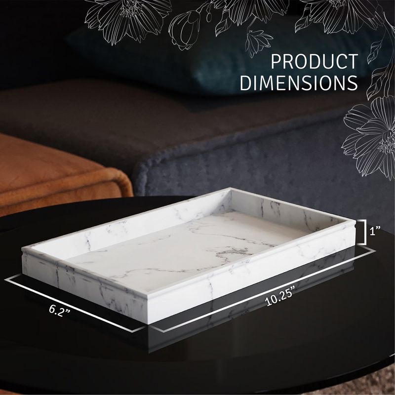 Creative Scents White Marble Decor Tray, 4 of 8
