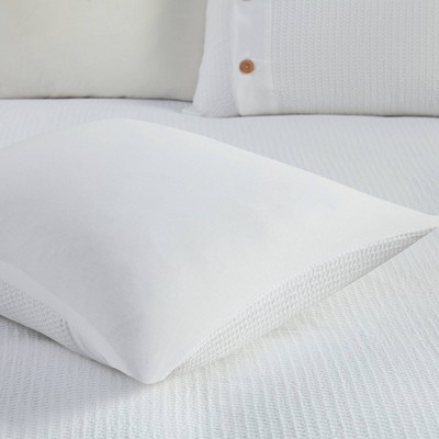 White Cotton Waffle Weave King/Cal King Duvet Cover Set