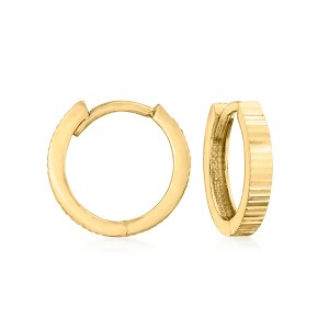 Pure Collection by Ross-Simons 14kt Yellow Gold Diamond-Cut Huggie Hoop Earrings - 1 of 4
