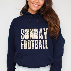 Sunday Football Block Distressed - Women's Graphic Hoodie - 1 of 3