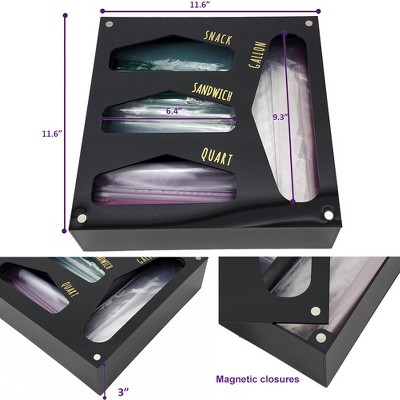 OnDisplay Luxe Acrylic Kitchen Drawer Zip Food Storage Bag Organizer (Black) — фото 6