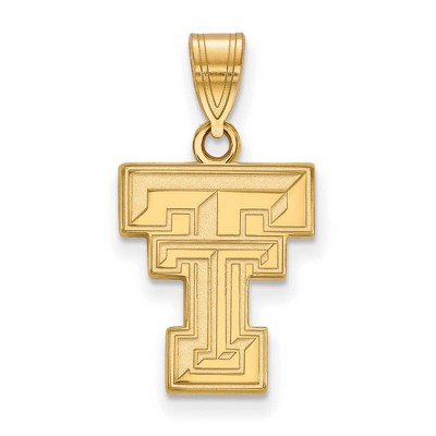 Black Bow Jewelry 14k Yellow Gold Texas Tech Red Raiders NCAA Medium Pendant
